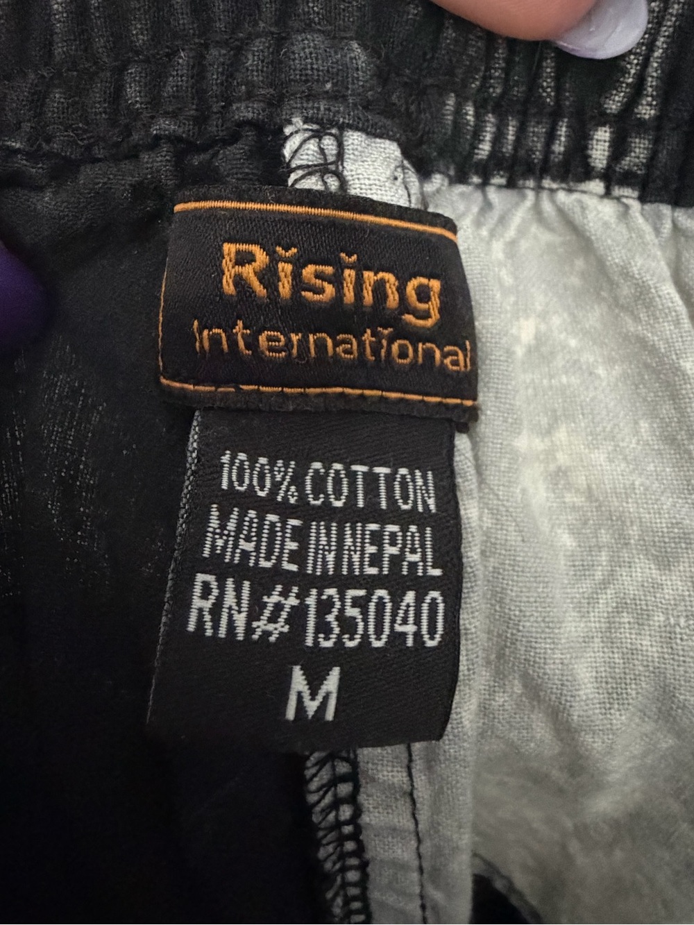 Rising International Patchwork Cargo Jogger Pants Black White Acid Wash M - Picture 4 of 9